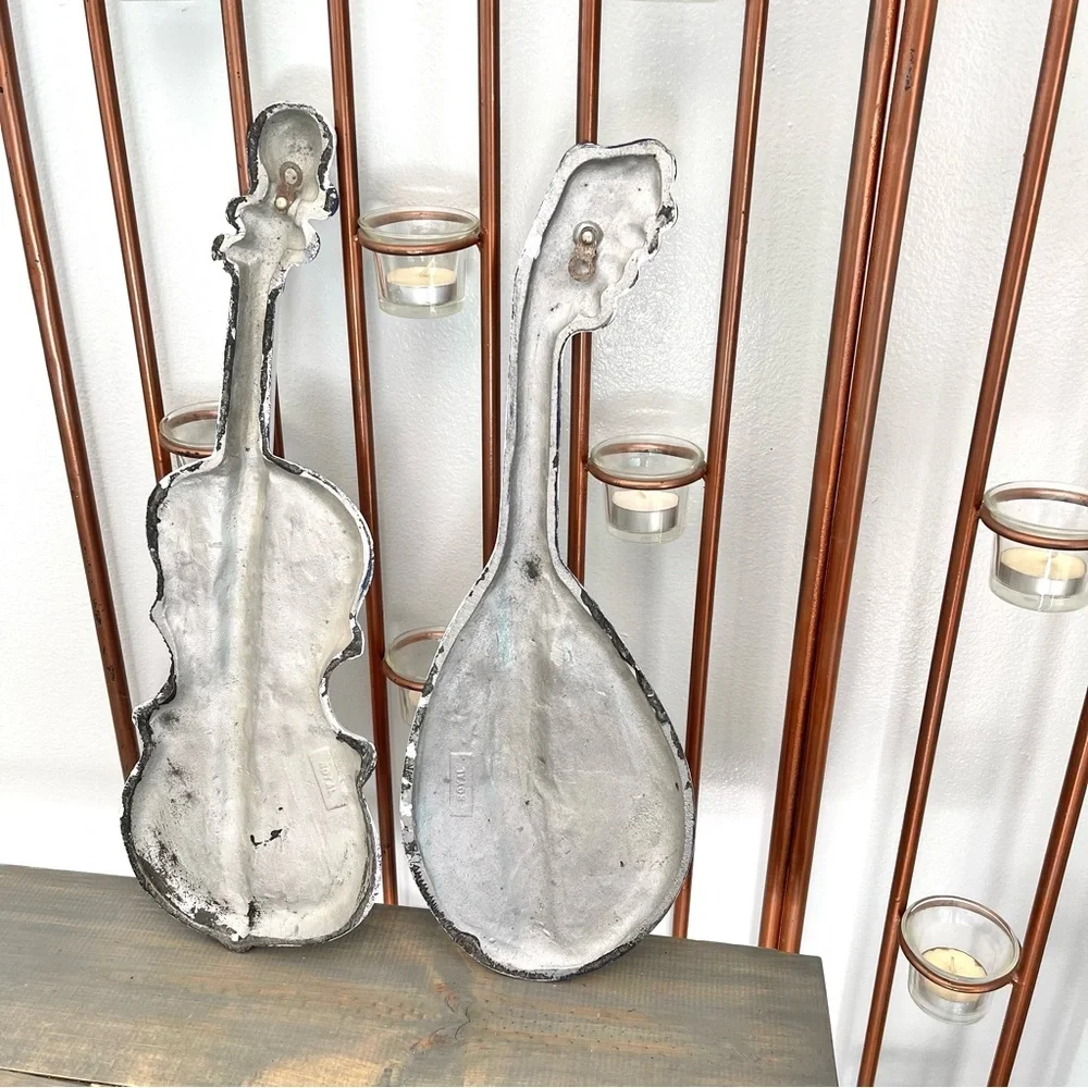 Eclectic Revival Distressed Upcycled Vintage 1960 Royal Hanging Violin Mandolin - Picture 5 of 9